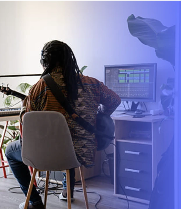 Artist self-recording music